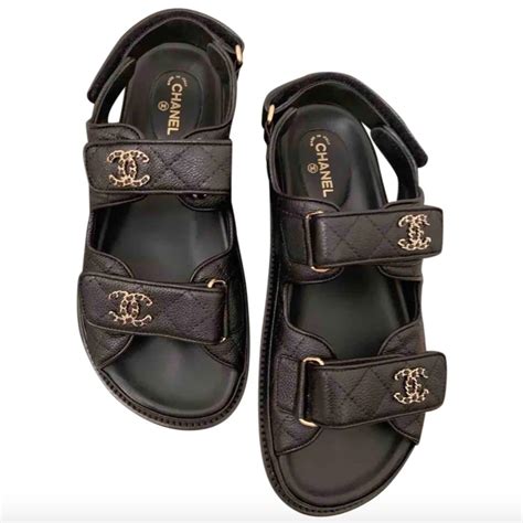 chanel birkenstocks black|chanel dad sandals black.